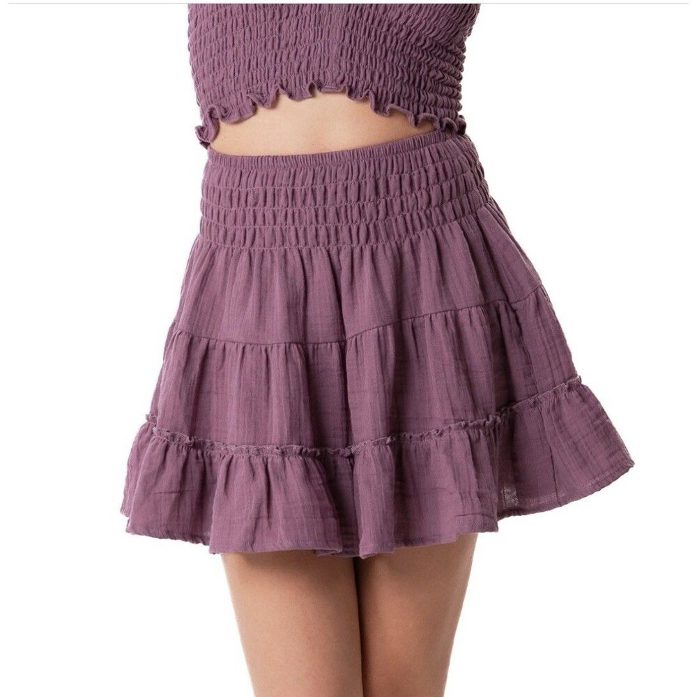 Lotus and Luna Medium Skirt Berry Sea Breeze Cotton NWT